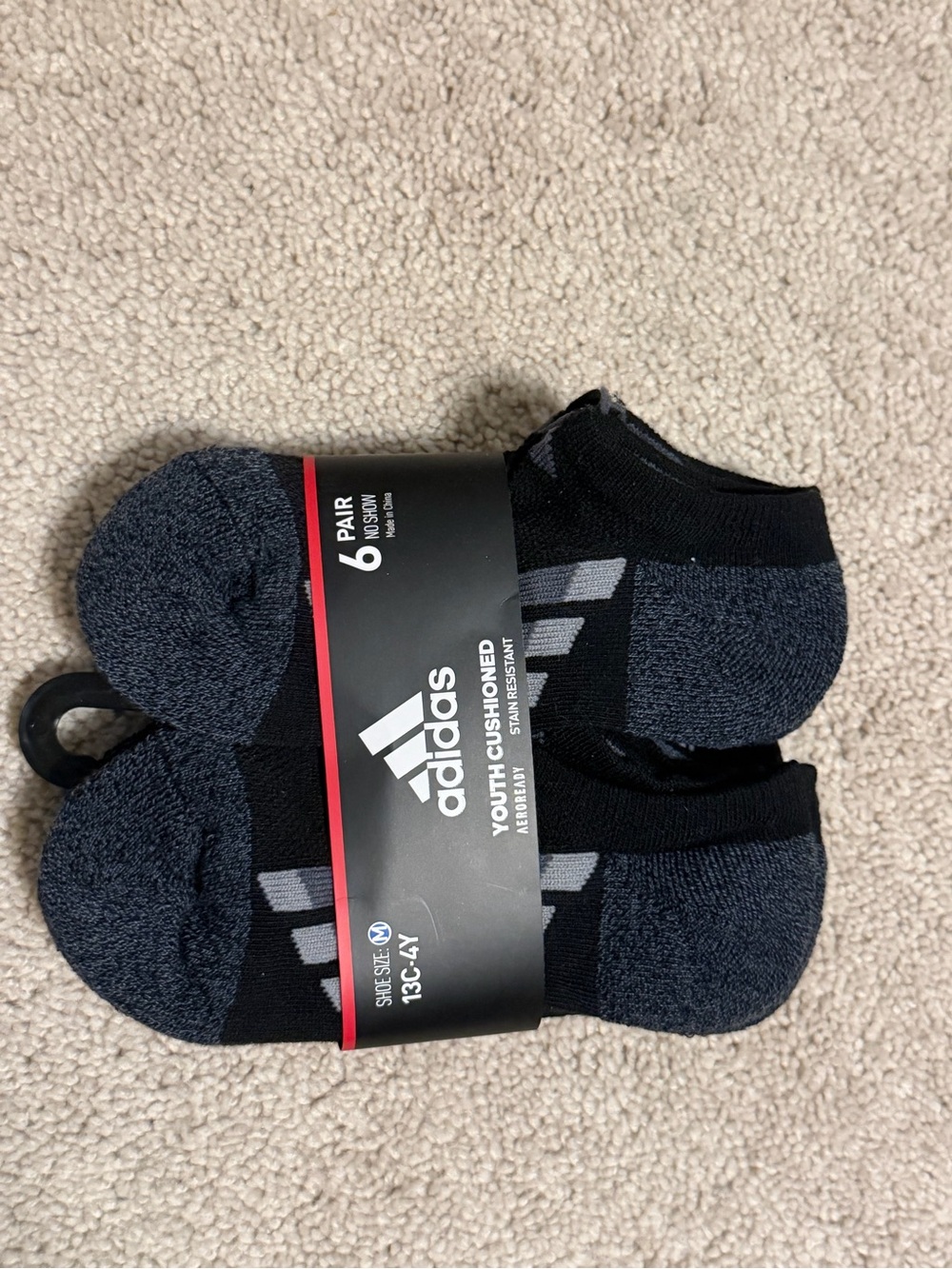 adidas Men's Black & Gray No-Show Cushioned Athletic Socks - 6 Pack